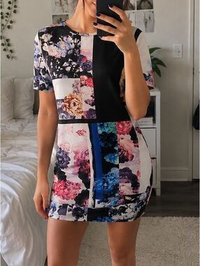 ZARA Woman Collection Floral Patchwork Shift Dress – Made in Portugal